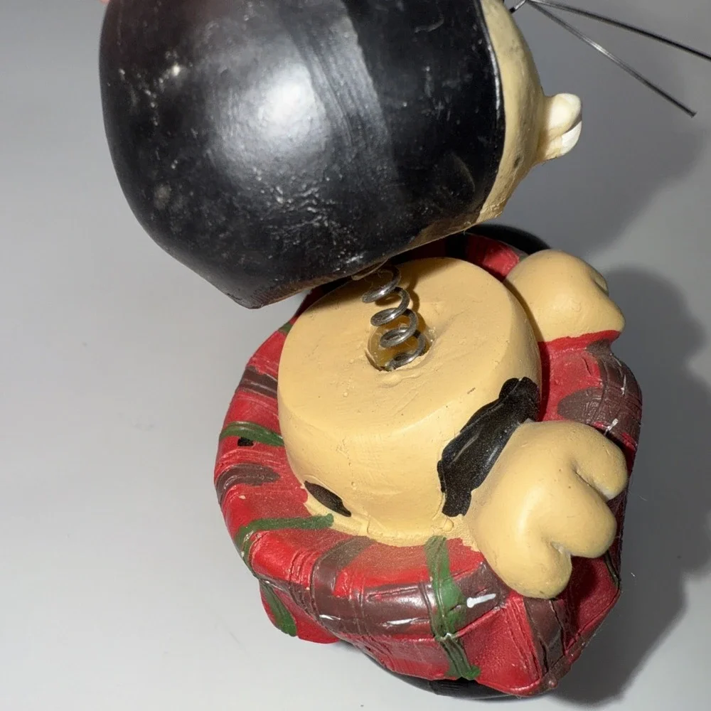 Christmas bobble head Dog Puppy In Black Boot Resin Figurine Scuffs